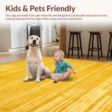 Ultra Soft Area Rug, Non Slip, Stain Resistant, Washable Area Rugs for Living Room, Bedroom, Chic Vibrant Coastal Aesthetic(Gold)