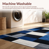 Ultra Soft Area Rug, Non Slip, Stain Resistant, Washable Area Rugs for Living Room, Bedroom, Rustic Textured Color Fusion(Blue)