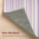 Ultra Soft Area Rug, Non Slip, Stain Resistant, Washable Area Rugs for Living Room, Bedroom, Transitional Warm Tone Stripes(Purple)