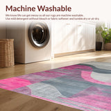 Ultra Soft Area Rug, Non Slip, Stain Resistant, Washable Area Rugs for Living Room, Bedroom, Contemporary Vibrant Geometric Motif(Gray)