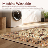 Ultra Soft Area Rug, Non Slip, Stain Resistant, Washable Area Rugs for Living Room, Bedroom, Artisan Round Jute Placemat Rustic Bohemian Design(Ivory)