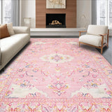 Ultra Soft Area Rug, Non Slip, Stain Resistant, Washable Area Rugs for Living Room, Bedroom, Delicate Pink Tulle Motif(Pink)