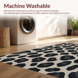 Ultra Soft Area Rug, Non Slip, Stain Resistant, Washable Area Rugs for Living Room, Bedroom, Chic Modern Animal Print Statement Piece(Beige)