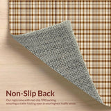 Ultra Soft Area Rug, Non Slip, Stain Resistant, Washable Area Rugs for Living Room, Bedroom, Rustic Cozy Houndstooth Design(Brown)