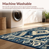 Ultra Soft Area Rug, Non Slip, Stain Resistant, Washable Area Rugs for Living Room, Bedroom, Desert Sky Oasis Dark Blue Beige Southwestern Motif(Blue)