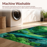 Ultra Soft Area Rug, Non Slip, Stain Resistant, Washable Area Rugs for Living Room, Bedroom, Vibrant Nature-Inspired Shag Elements(Green)