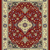 Ultra Soft Area Rug, Non Slip, Stain Resistant, Washable Area Rugs for Living Room, Bedroom, Intricate Vintage Damask Style(Red)