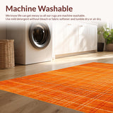 Ultra Soft Area Rug, Non Slip, Stain Resistant, Washable Area Rugs for Living Room, Bedroom, Elegant Modern Textured Element(Orange)