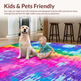 Ultra Soft Area Rug, Non Slip, Stain Resistant, Washable Area Rugs for Living Room, Bedroom, Charming Soft Color Splash Pattern(Purple)