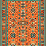 Ultra Soft Area Rug, Non Slip, Stain Resistant, Washable Area Rugs for Living Room, Bedroom, Contemporary Distressed Linear Art(Orange)
