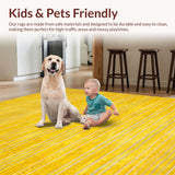 Ultra Soft Area Rug, Non Slip, Stain Resistant, Washable Area Rugs for Living Room, Bedroom, Delicate Fluffy Organic Touch(Yellow)