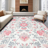 Ultra Soft Area Rug, Non Slip, Stain Resistant, Washable Area Rugs for Living Room, Bedroom, Chic Transitional Color Burst(White)