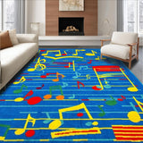 Ultra Soft Area Rug, Non Slip, Stain Resistant, Washable Area Rugs for Living Room, Bedroom, Cheerful Melody Pattern Rug(Blue)