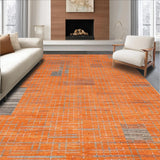 Ultra Soft Area Rug, Non Slip, Stain Resistant, Washable Area Rugs for Living Room, Bedroom, Vibrant Abstract Geometric Design(Orange)
