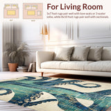 Ultra Soft Area Rug, Non Slip, Stain Resistant, Washable Area Rugs for Living Room, Bedroom, Abstract Tentacled Floor Rug: Modern Geometric Design(Blue)