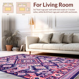 Ultra Soft Area Rug, Non Slip, Stain Resistant, Washable Area Rugs for Living Room, Bedroom, Colorful Southwestern Inspired Elegance(Purple)