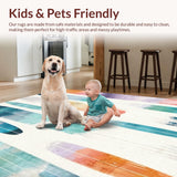 Ultra Soft Area Rug, Non Slip, Stain Resistant, Washable Area Rugs for Living Room, Bedroom, Summer Splash Surfboard Rug Coastal Adventure Board Collection Mat(Blue)