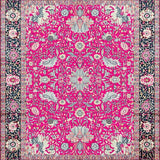 Ultra Soft Area Rug, Non Slip, Stain Resistant, Washable Area Rugs for Living Room, Bedroom, Contemporary Vibrant Graphic Motif(Pink)