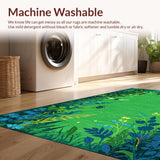 Ultra Soft Area Rug, Non Slip, Stain Resistant, Washable Area Rugs for Living Room, Bedroom, Vibrant Eclectic Insect Design(Green)