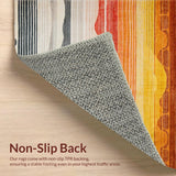 Ultra Soft Area Rug, Non Slip, Stain Resistant, Washable Area Rugs for Living Room, Bedroom, Trendy Modern Rainbow Palette(Orange)