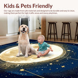 Ultra Soft Area Rug, Non Slip, Stain Resistant, Washable Area Rugs for Living Room, Bedroom, Bright Ethereal Galaxy Aesthetic(Gold)