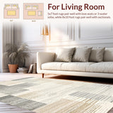 Ultra Soft Area Rug, Non Slip, Stain Resistant, Washable Area Rugs for Living Room, Bedroom, Stylish Distressed Cozy Vibe(Beige)