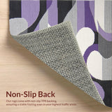 Ultra Soft Area Rug, Non Slip, Stain Resistant, Washable Area Rugs for Living Room, Bedroom, Abstract Grey Purple Elegance(Purple)