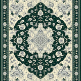 Ultra Soft Area Rug, Non Slip, Stain Resistant, Washable Area Rugs for Living Room, Bedroom, Symmetrical Medallion(Gray)