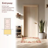 Ultra Soft Area Rug, Non Slip, Stain Resistant, Washable Area Rugs for Living Room, Bedroom, Delicate Girly Circle Arrangement(Beige)