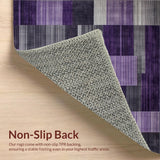 Ultra Soft Area Rug, Non Slip, Stain Resistant, Washable Area Rugs for Living Room, Bedroom, Striking Modern Artistic Arrangement(Purple)