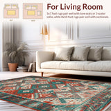 Distinctive Teal and Rust Motif(Red)