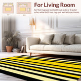 Ultra Soft Area Rug, Non Slip, Stain Resistant, Washable Area Rugs for Living Room, Bedroom, Elegant Earth Tone Zebra Motif(Yellow)