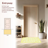 Ultra Soft Area Rug, Non Slip, Stain Resistant, Washable Area Rugs for Living Room, Bedroom, Whimsical Daisy Arrangement for Cozy Vibes(Yellow)