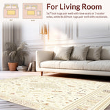 Ultra Soft Area Rug, Non Slip, Stain Resistant, Washable Area Rugs for Living Room, Bedroom, Boho Chic with Surface for Entryway(Beige)