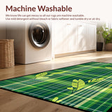 Ultra Soft Area Rug, Non Slip, Stain Resistant, Washable Area Rugs for Living Room, Bedroom, Whimsical Buffalo Check Arrangement(Green)