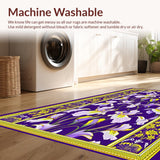 Ultra Soft Area Rug, Non Slip, Stain Resistant, Washable Area Rugs for Living Room, Bedroom, Vibrant Geometric Seasonal Accents(Purple)