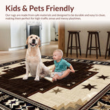 Ultra Soft Area Rug, Non Slip, Stain Resistant, Washable Area Rugs for Living Room, Bedroom, Rustic Texas Star Aesthetic(Beige)