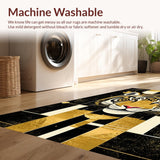 Ultra Soft Area Rug, Non Slip, Stain Resistant, Washable Area Rugs for Living Room, Bedroom, Vibrant Modern Animal Silhouette(Gold)