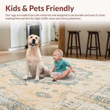 Beige Distressed Geometric Medallion(Beige)