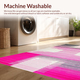 Ultra Soft Area Rug, Non Slip, Stain Resistant, Washable Area Rugs for Living Room, Bedroom, Shaped Faux Hide Charm(Pink)