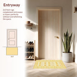 Ultra Soft Area Rug, Non Slip, Stain Resistant, Washable Area Rugs for Living Room, Bedroom, Elegant Subtle Floral Arrangement(Ivory)