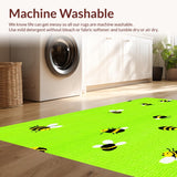 Ultra Soft Area Rug, Non Slip, Stain Resistant, Washable Area Rugs for Living Room, Bedroom, Playful Yellow Nature Scene(Green)