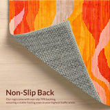 Ultra Soft Area Rug, Non Slip, Stain Resistant, Washable Area Rugs for Living Room, Bedroom, Funky Earth Tones Pattern(Orange)
