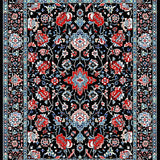 Chic Black Vintage Blossom Design(Black)