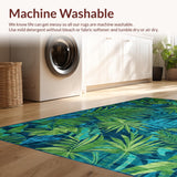 Ultra Soft Area Rug, Non Slip, Stain Resistant, Washable Area Rugs for Living Room, Bedroom, Vibrant Boho Botanical Aesthetic(Blue)
