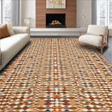 Ultra Soft Area Rug, Non Slip, Stain Resistant, Washable Area Rugs for Living Room, Bedroom, Chic Earthy Geometric Weave(Orange)