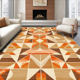 Ultra Soft Area Rug, Non Slip, Stain Resistant, Washable Area Rugs for Living Room, Bedroom, Lively Tan Shag for Home Office Abstract Design(Brown)