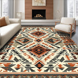 Ultra Soft Area Rug, Non Slip, Stain Resistant, Washable Area Rugs for Living Room, Bedroom, Boho Chic Area Abstract Geometric Accent for Entryways(Beige)
