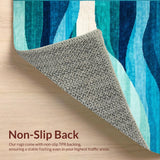 Elegant Plush Abstract Waves(Blue)