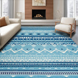 Ultra Soft Area Rug, Non Slip, Stain Resistant, Washable Area Rugs for Living Room, Bedroom, Sleek Modern Textured Design(Blue)